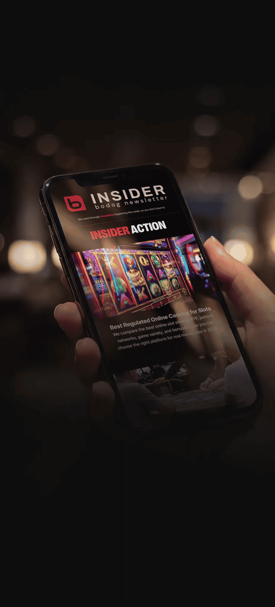 Bodog newsletter in mobile phone