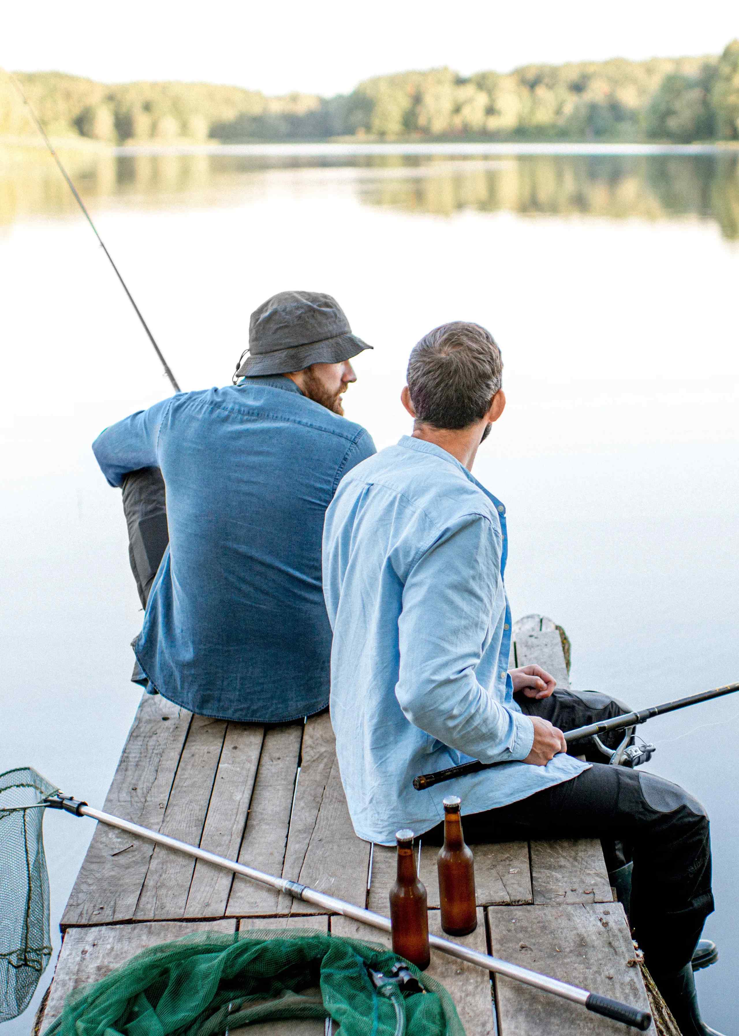 Two men fishing