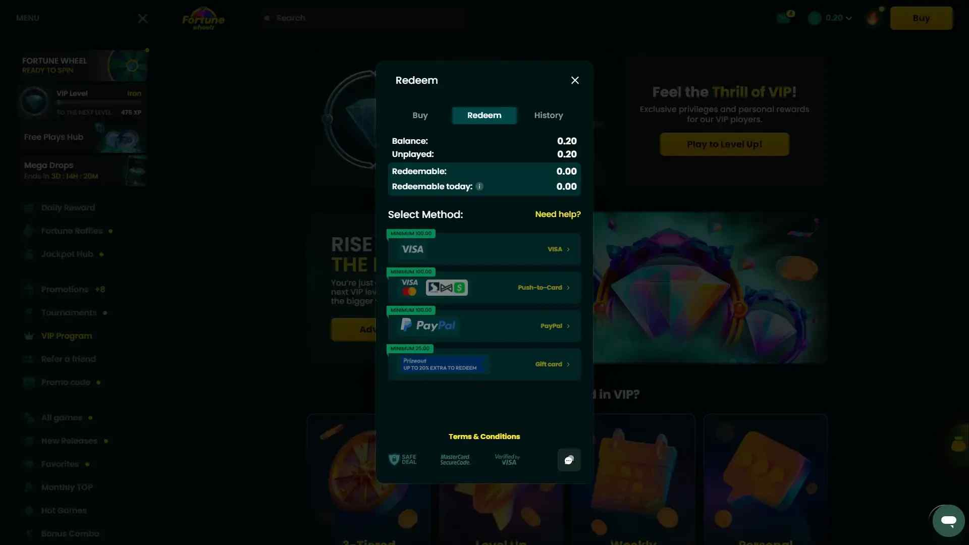 Fortune Wheelz Redemption
