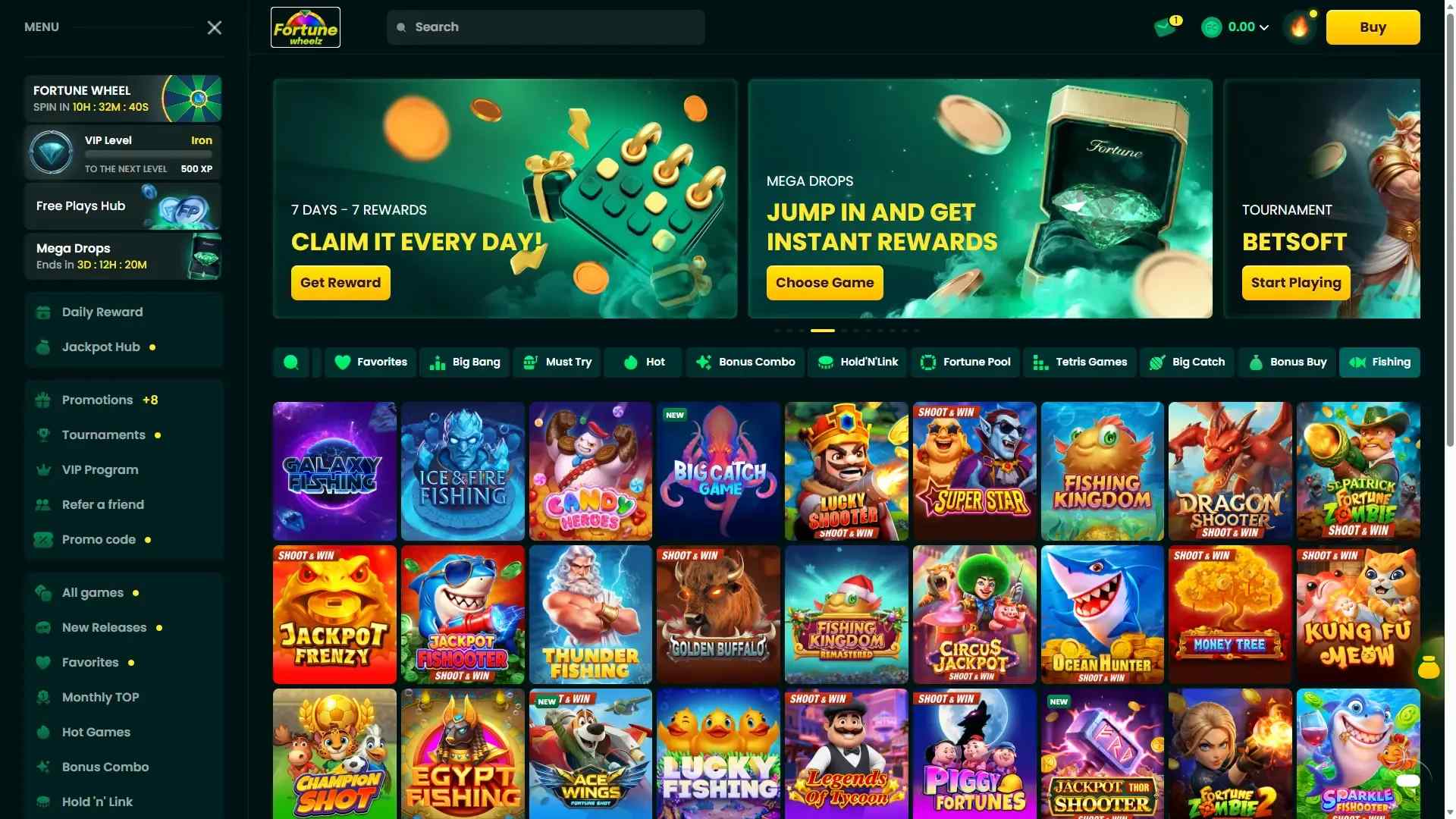 Fortune Wheelz fish table games