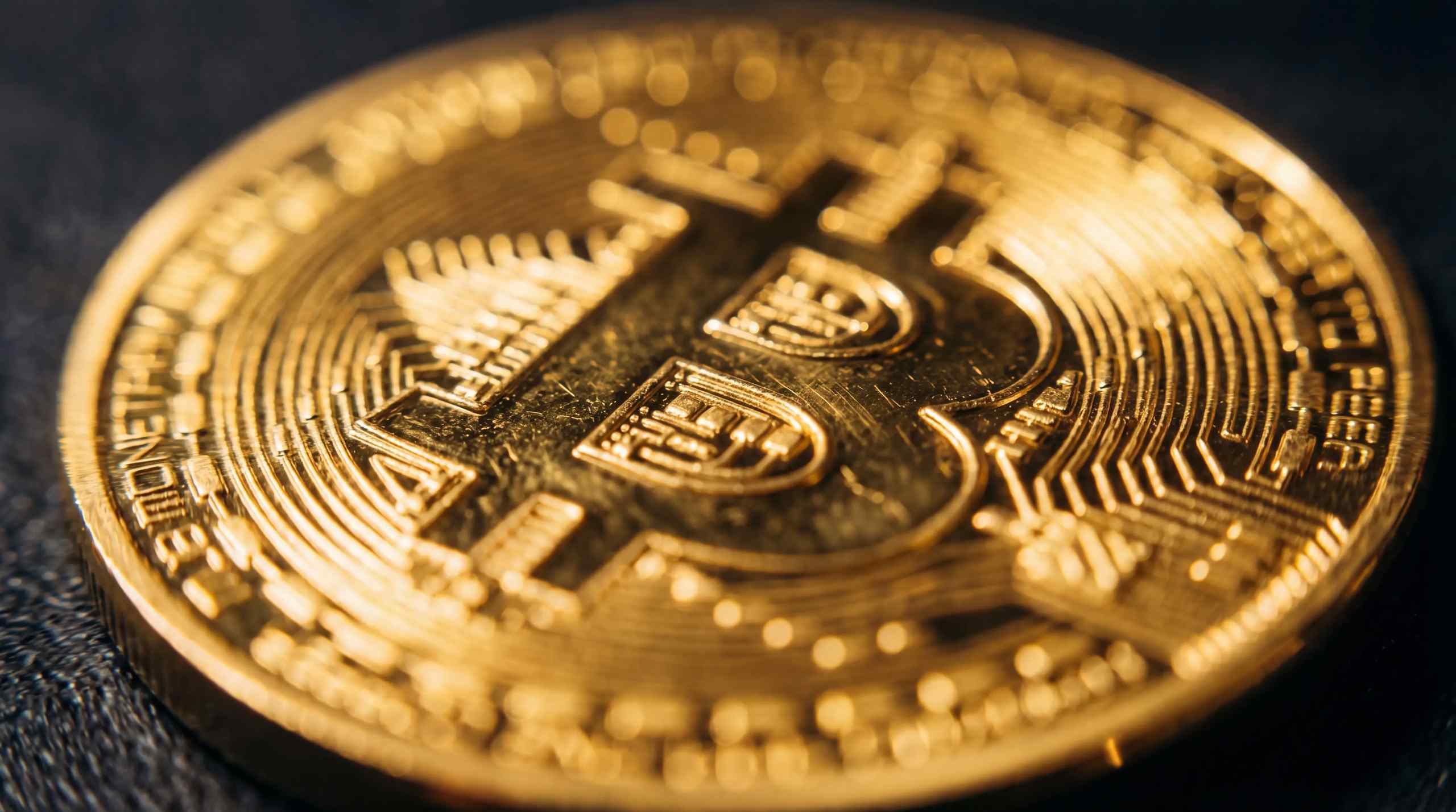 An image of a fictional physical Bitcoin.