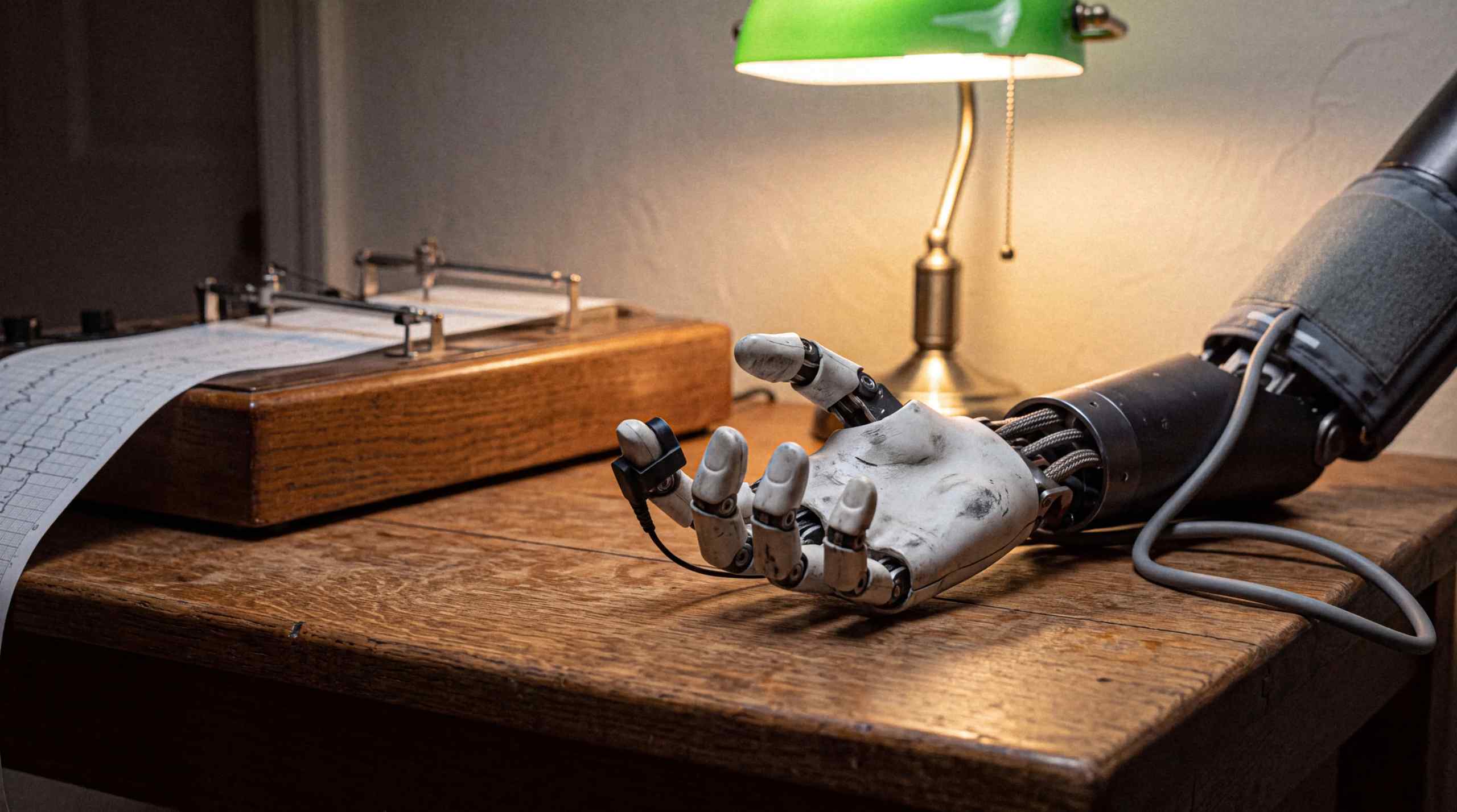 A robot going through a lie detector test.