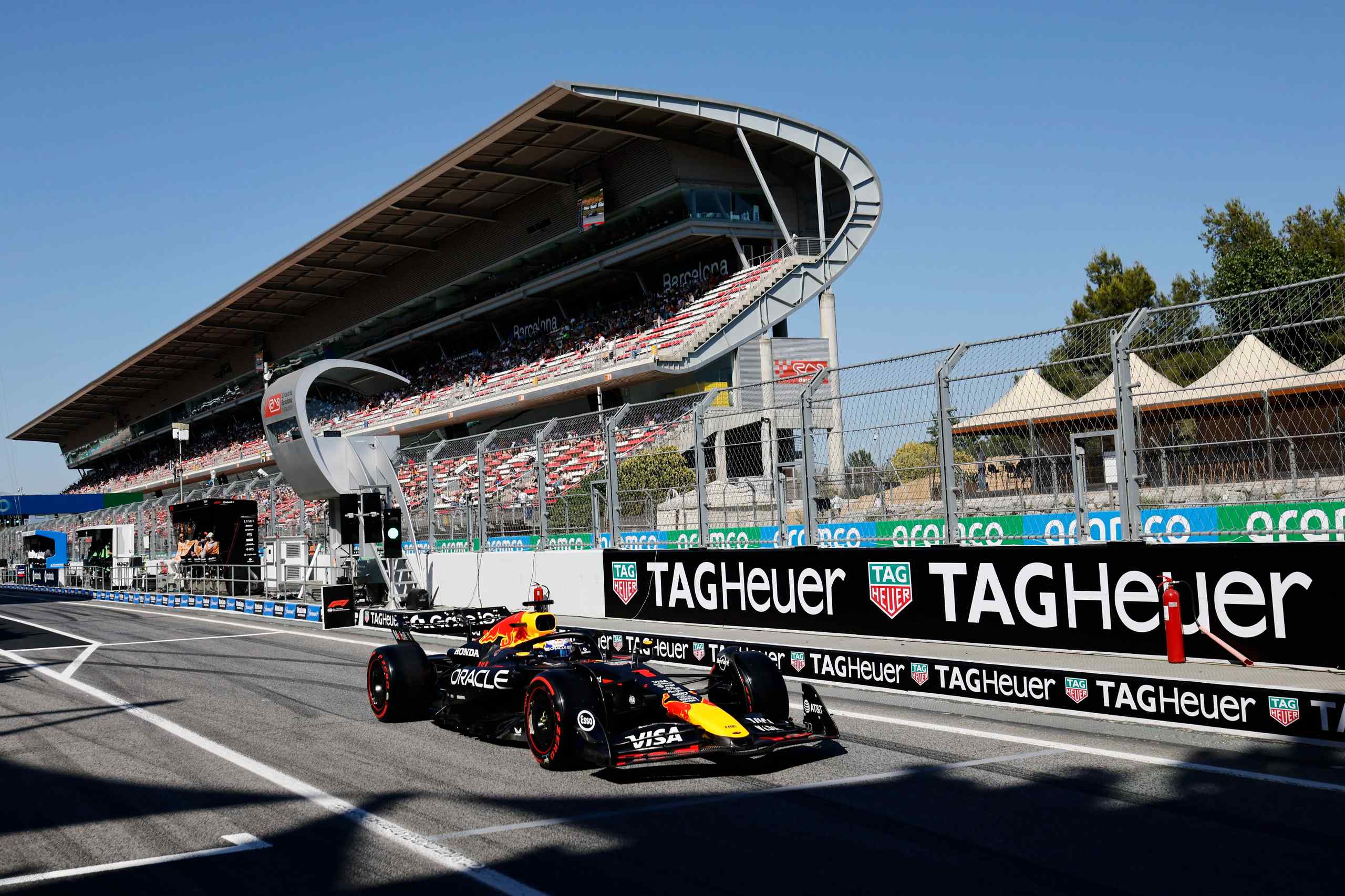Max Verstappen navigates the Circuit de Barcelona-Catalunya in Spain.