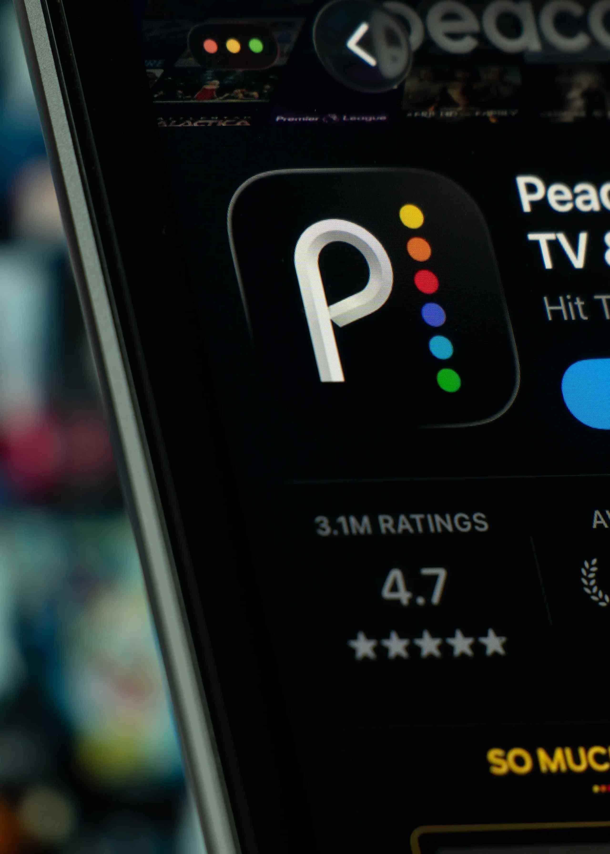 Peacock streaming app.