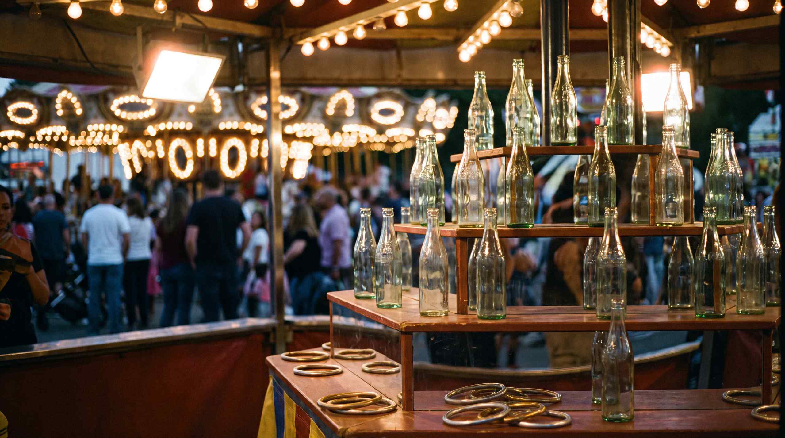 Ring toss game at the carnival