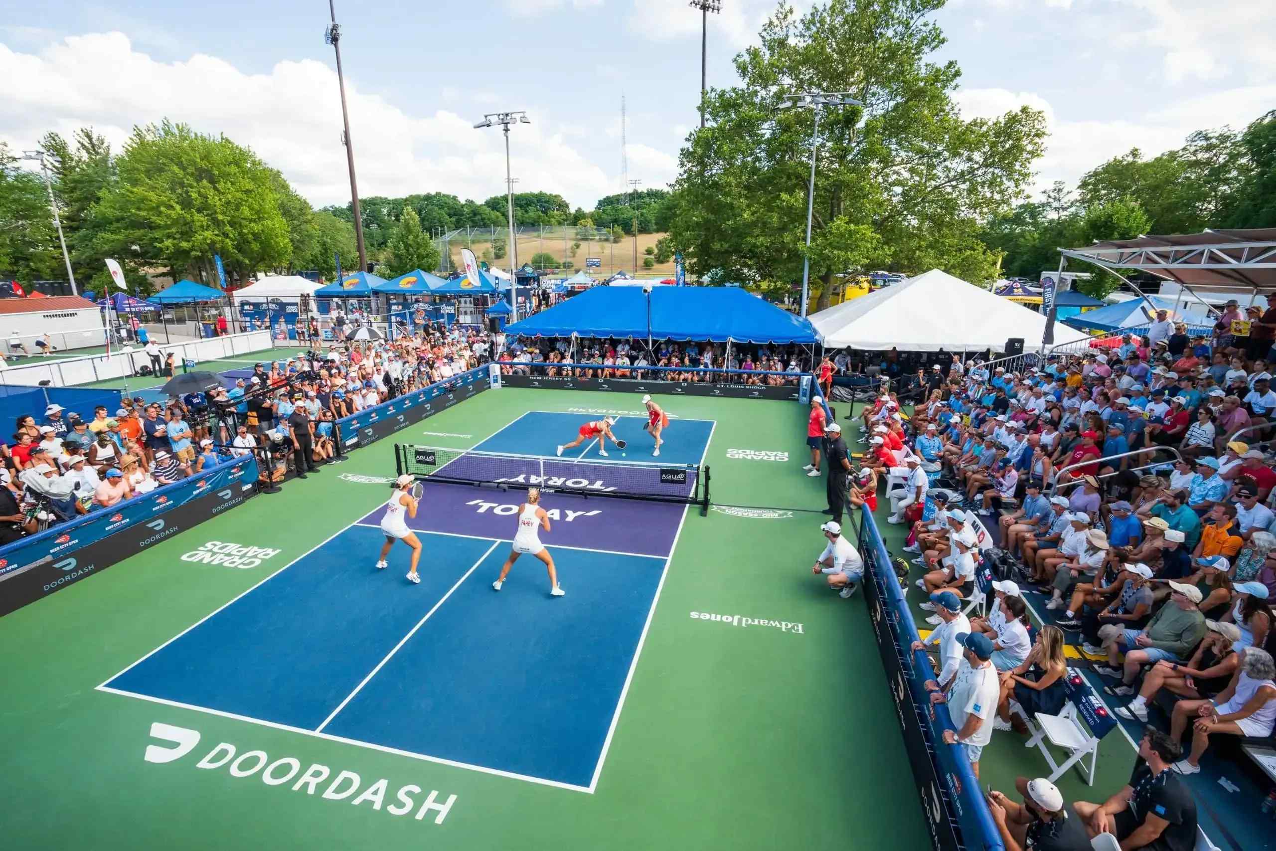 A packed court in Major League Pickleball