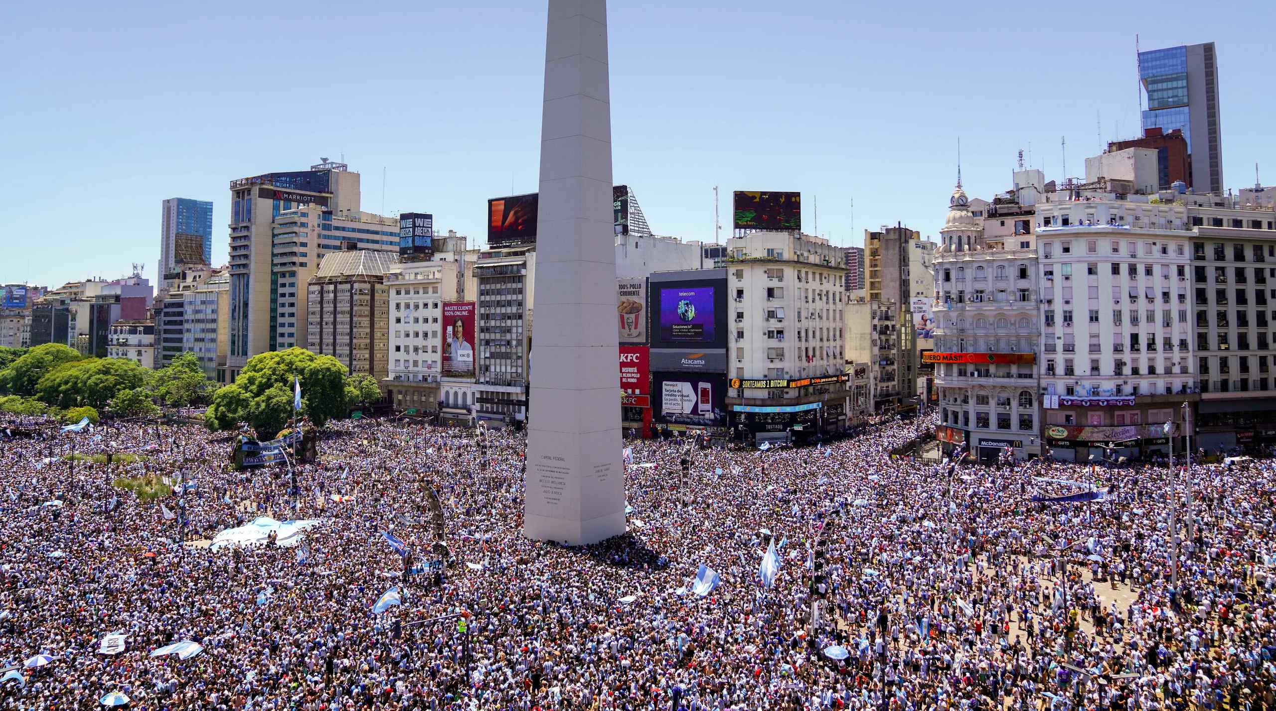 The Argentina national celebration after winning the World Cup in 2018.