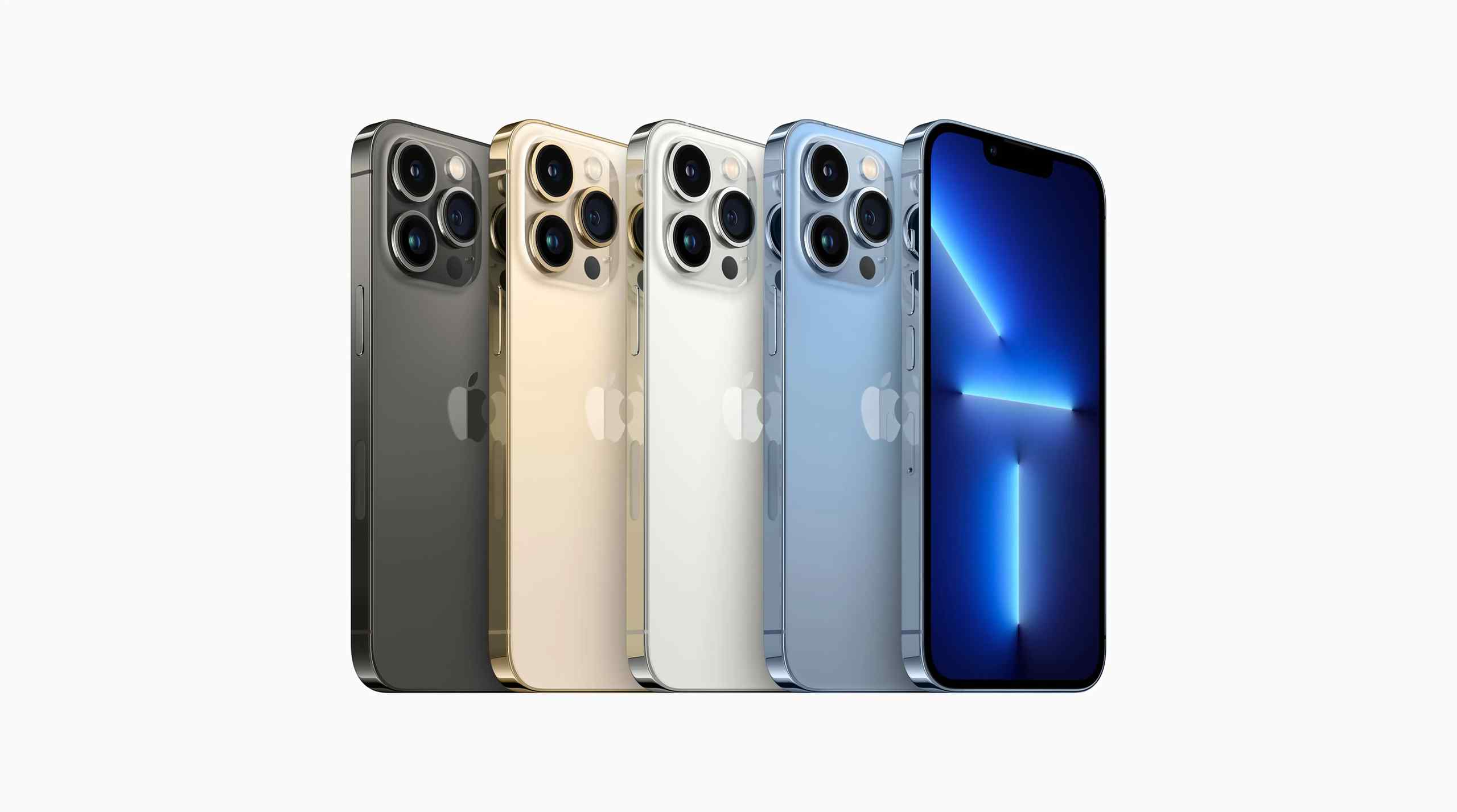 A group of older iPhones