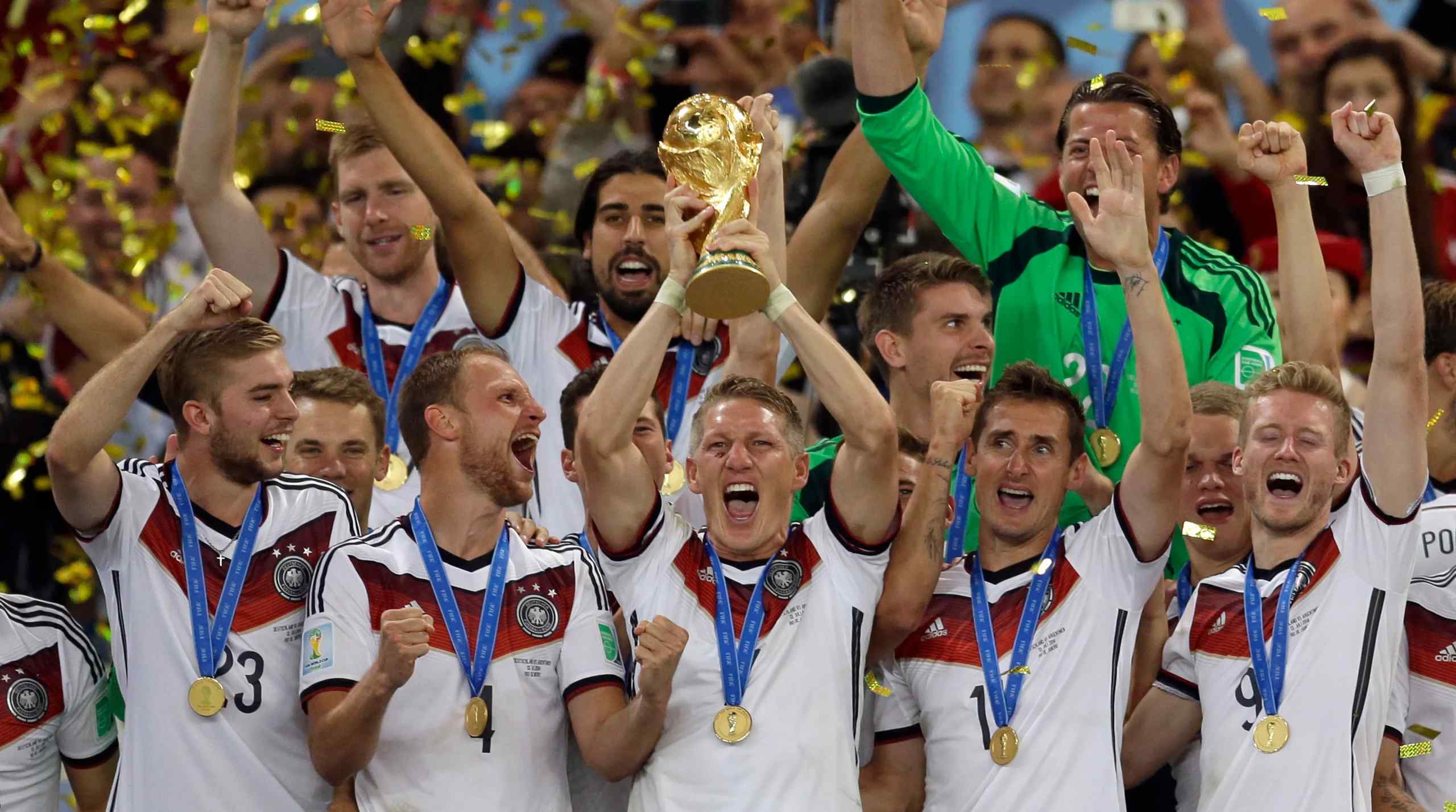 team celebrating world cup win