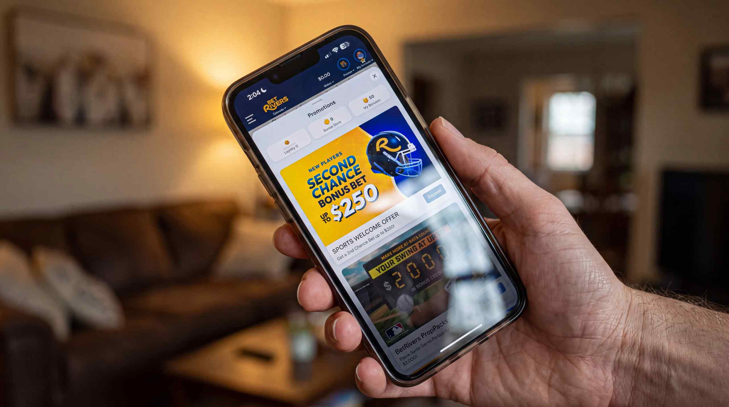 A popular promotional credit on the BetRivers mobile app.