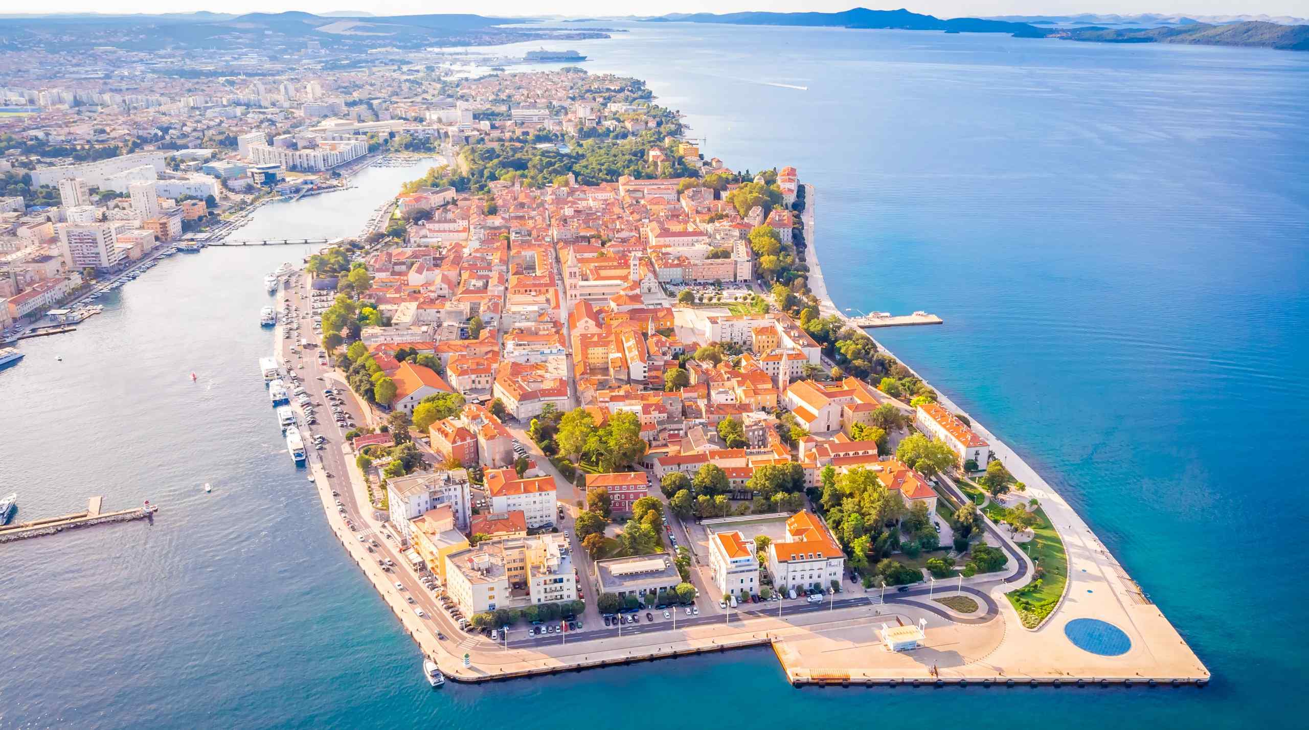 An arial photo of Zadar, Croatia.