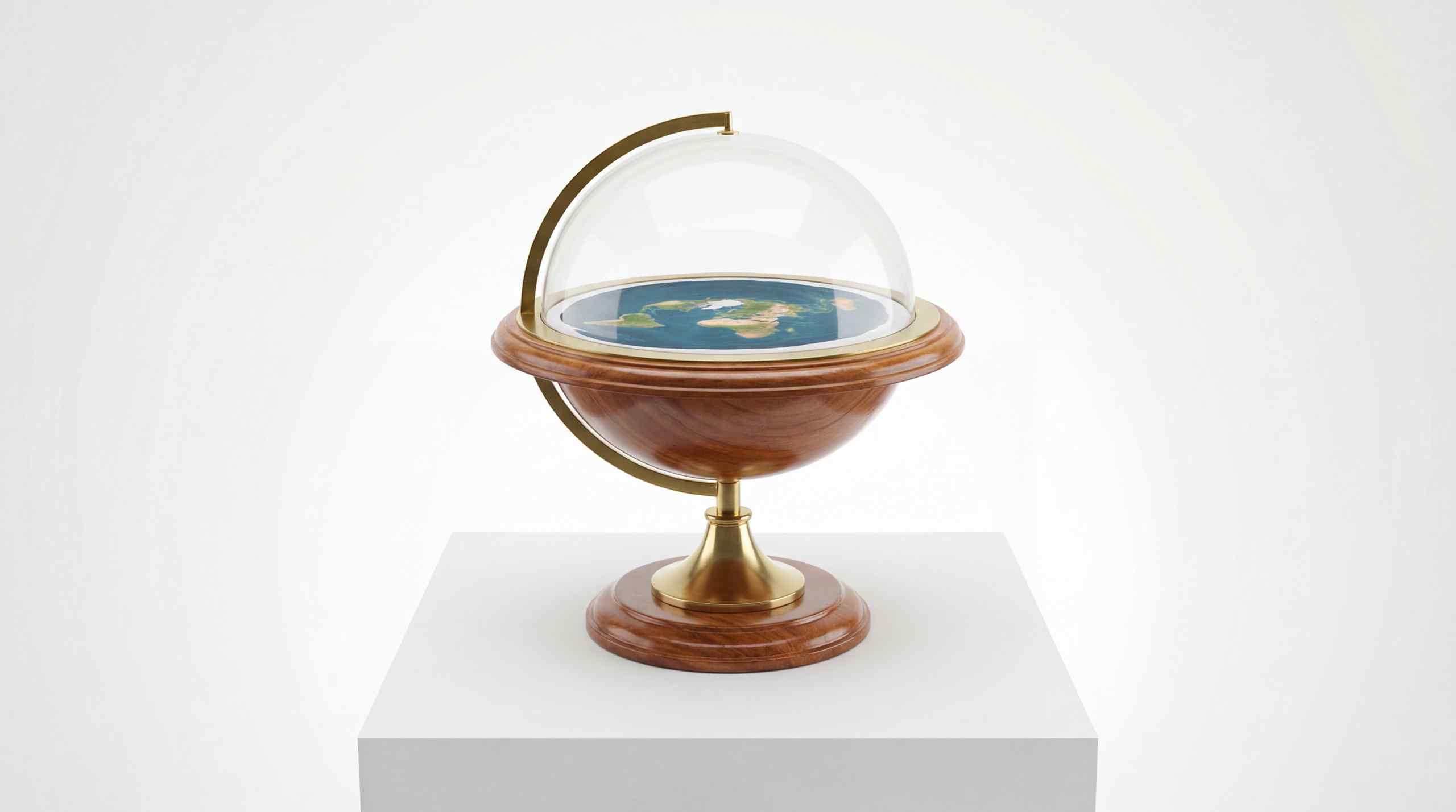 An atlas that features a flat earth.