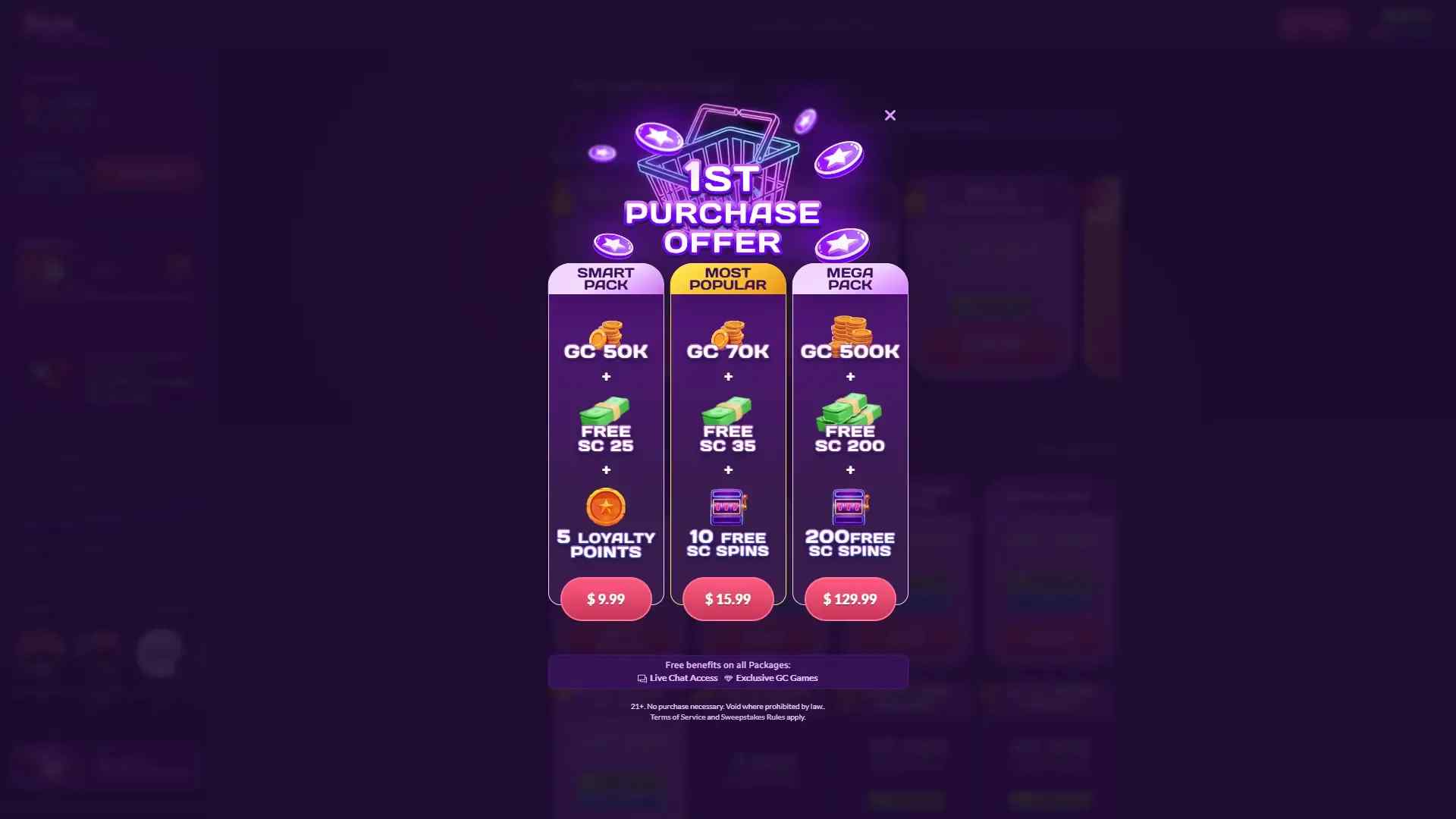 First purchase bonus