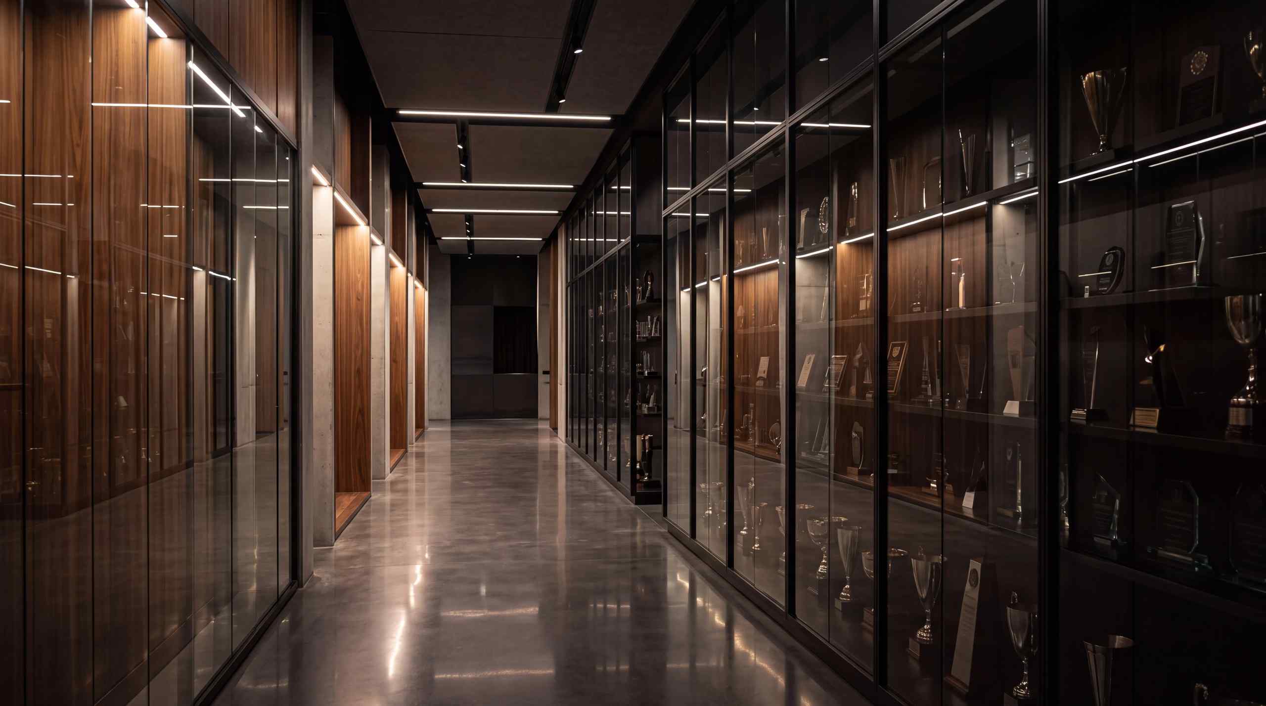 An extensive trophy room.