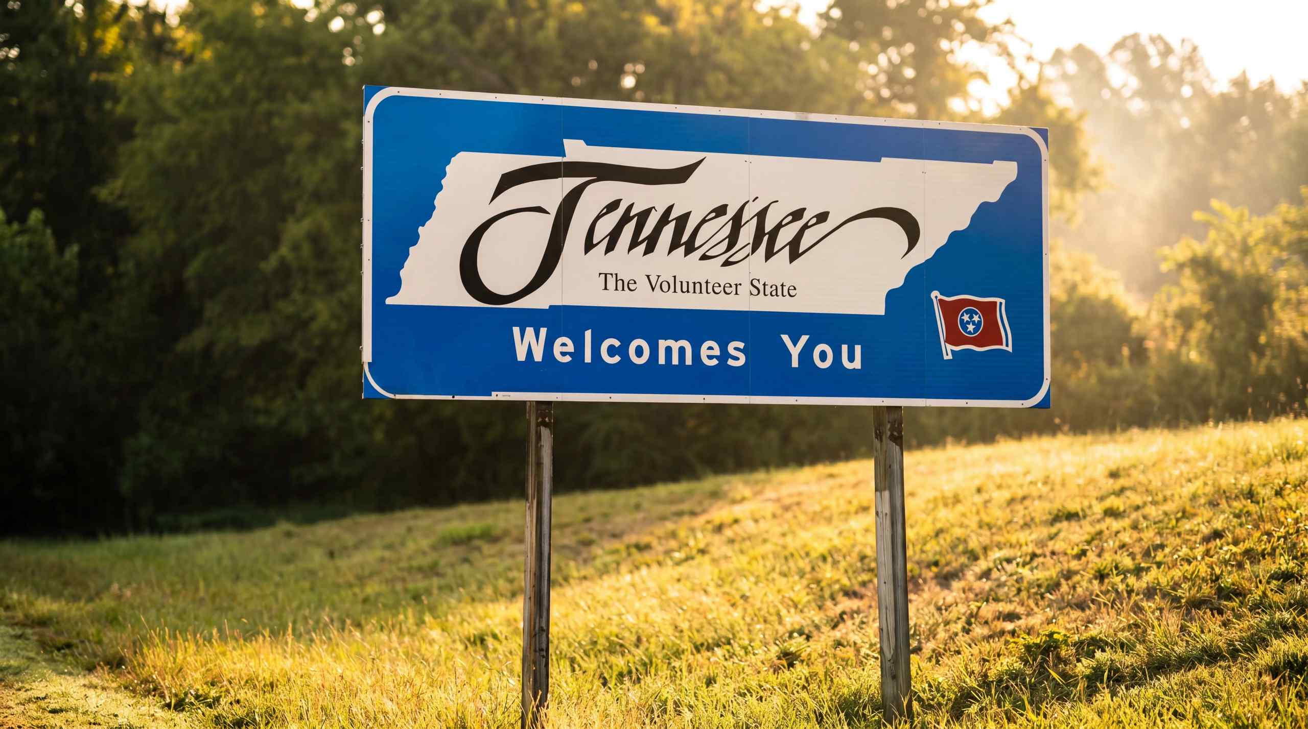 A welcome sign for Tennessee
