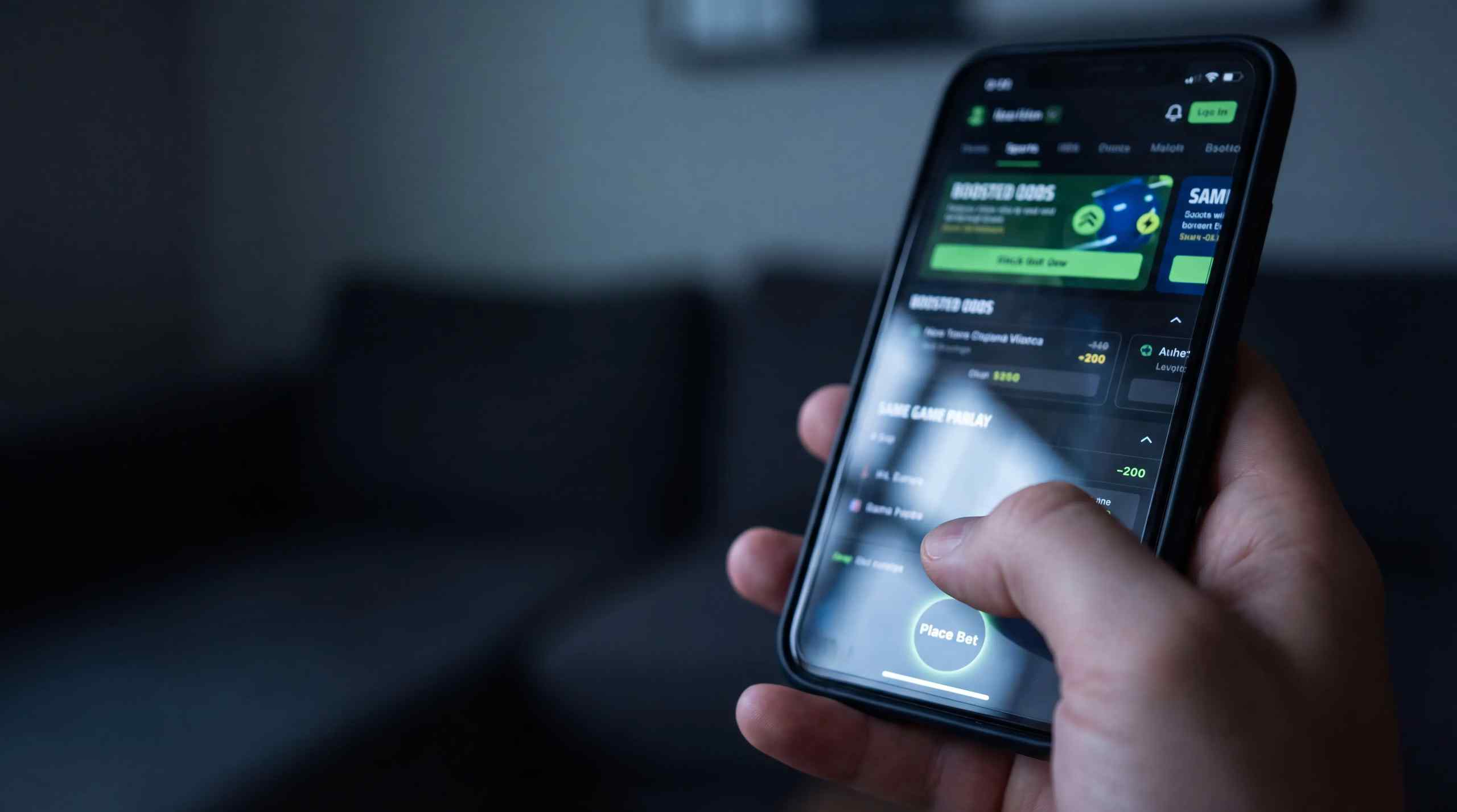 An image of a smartphone with a sports betting app.